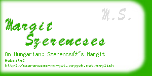 margit szerencses business card